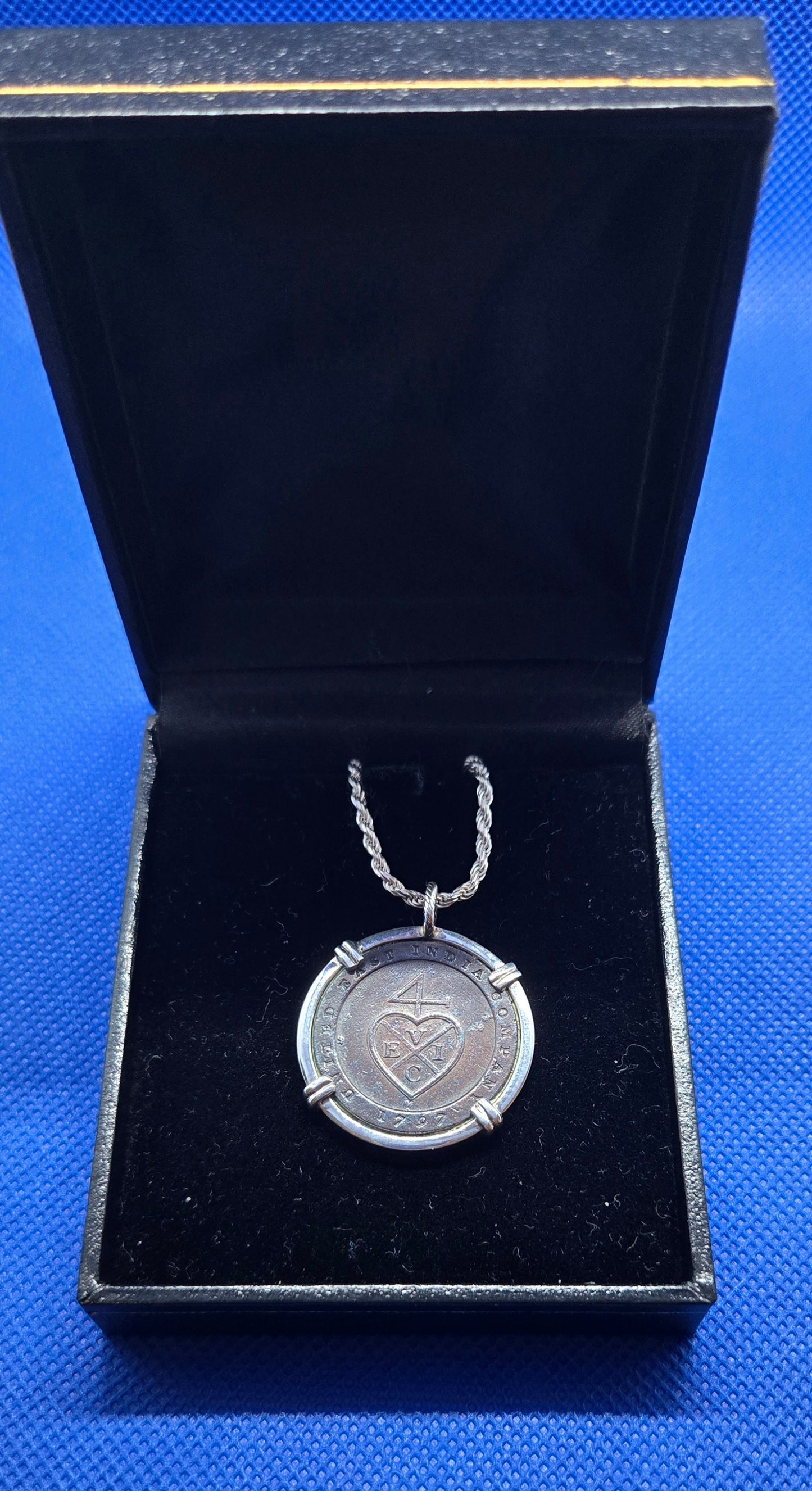 East India Company SILVER PENDANT with SILVER CHAIN 1/96 Rupee