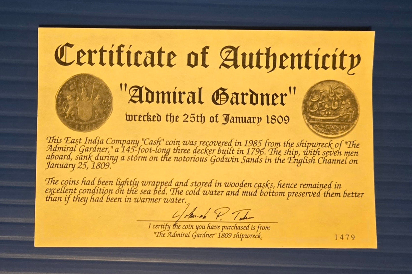Admiral Gardner GOLD PENDANT X Cash