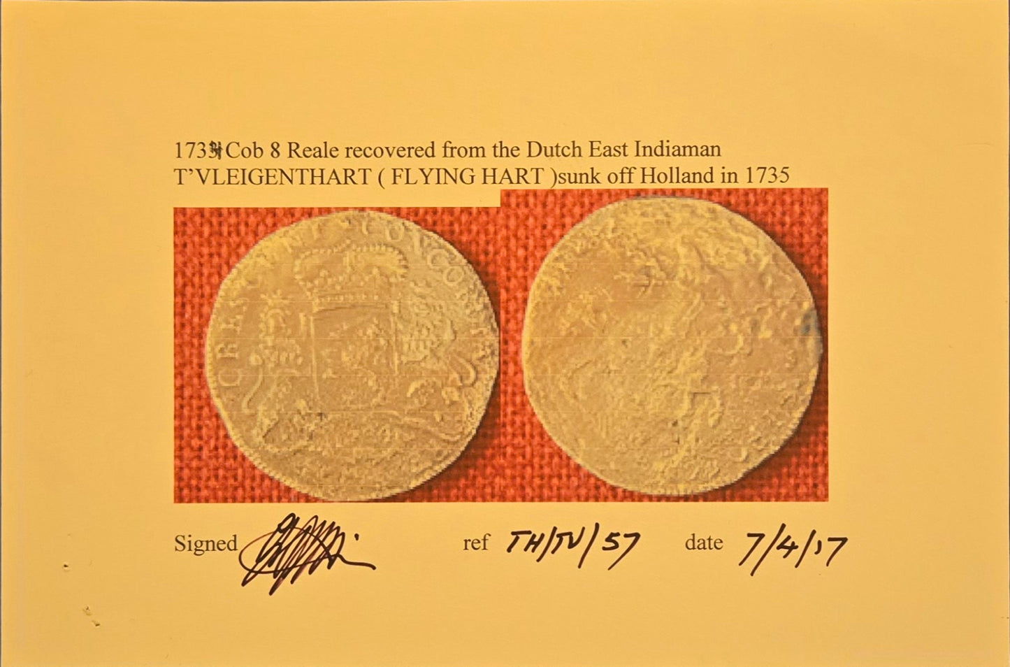 Vliegenthart Shipwreck 1734 Silver Ducaton