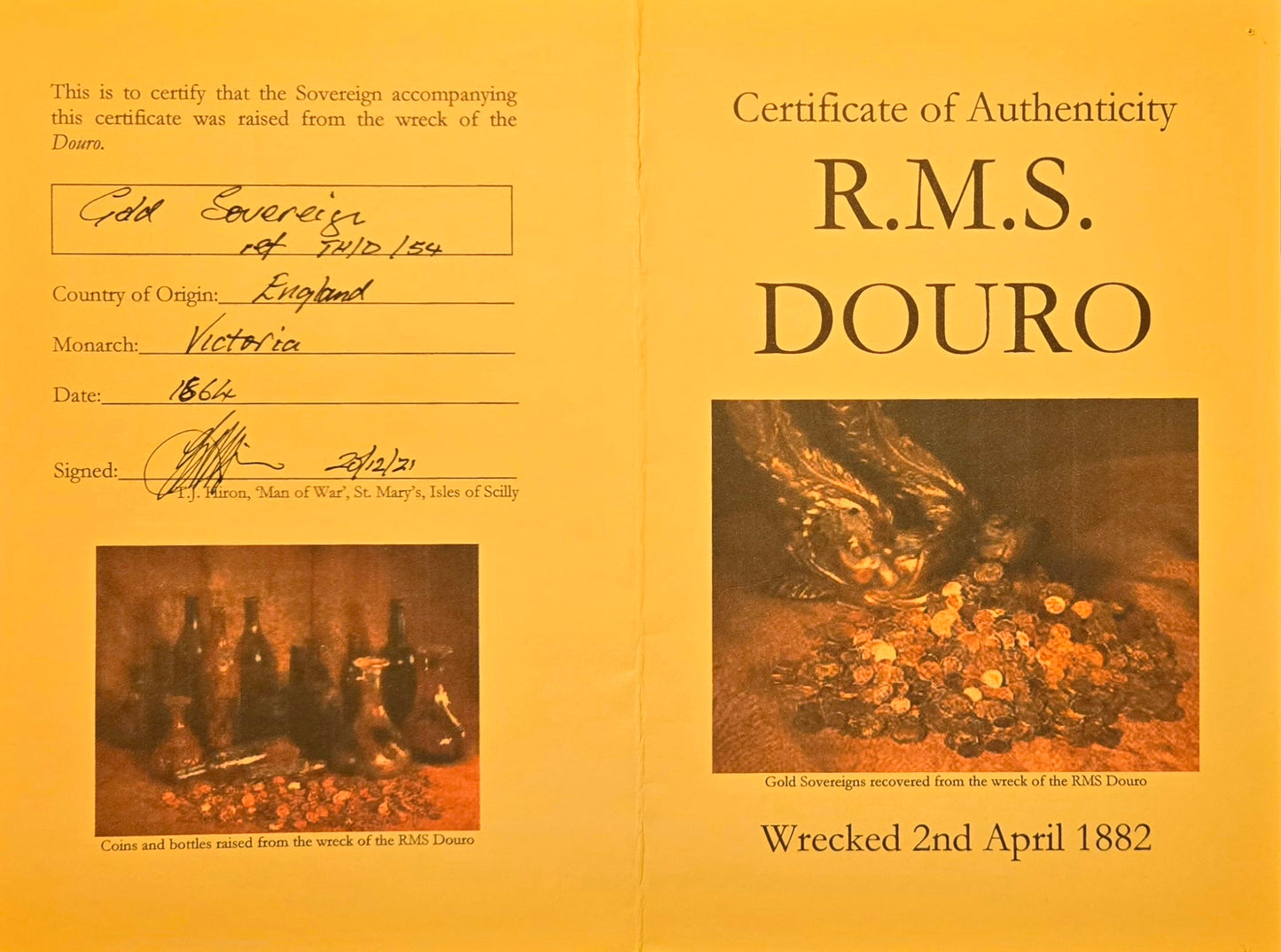 Douro Shipwreck Treasure 1864 Sovereign