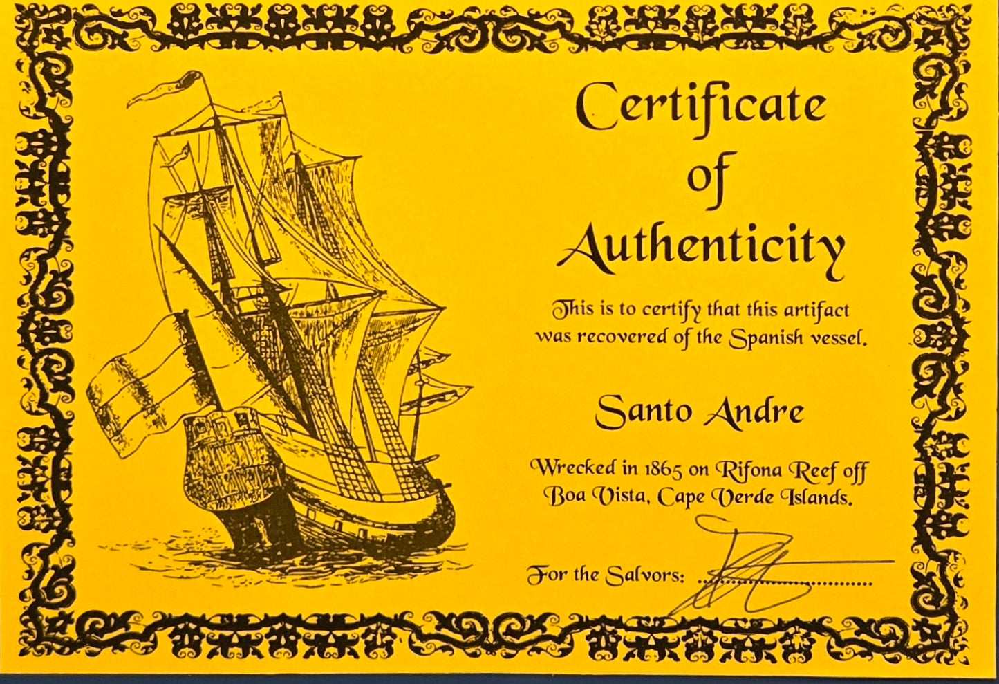 Santo Andre Shipwreck 1851 20 Reale