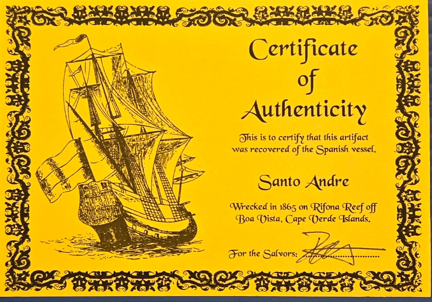Santo Andre Shipwreck 1824 5 Francs