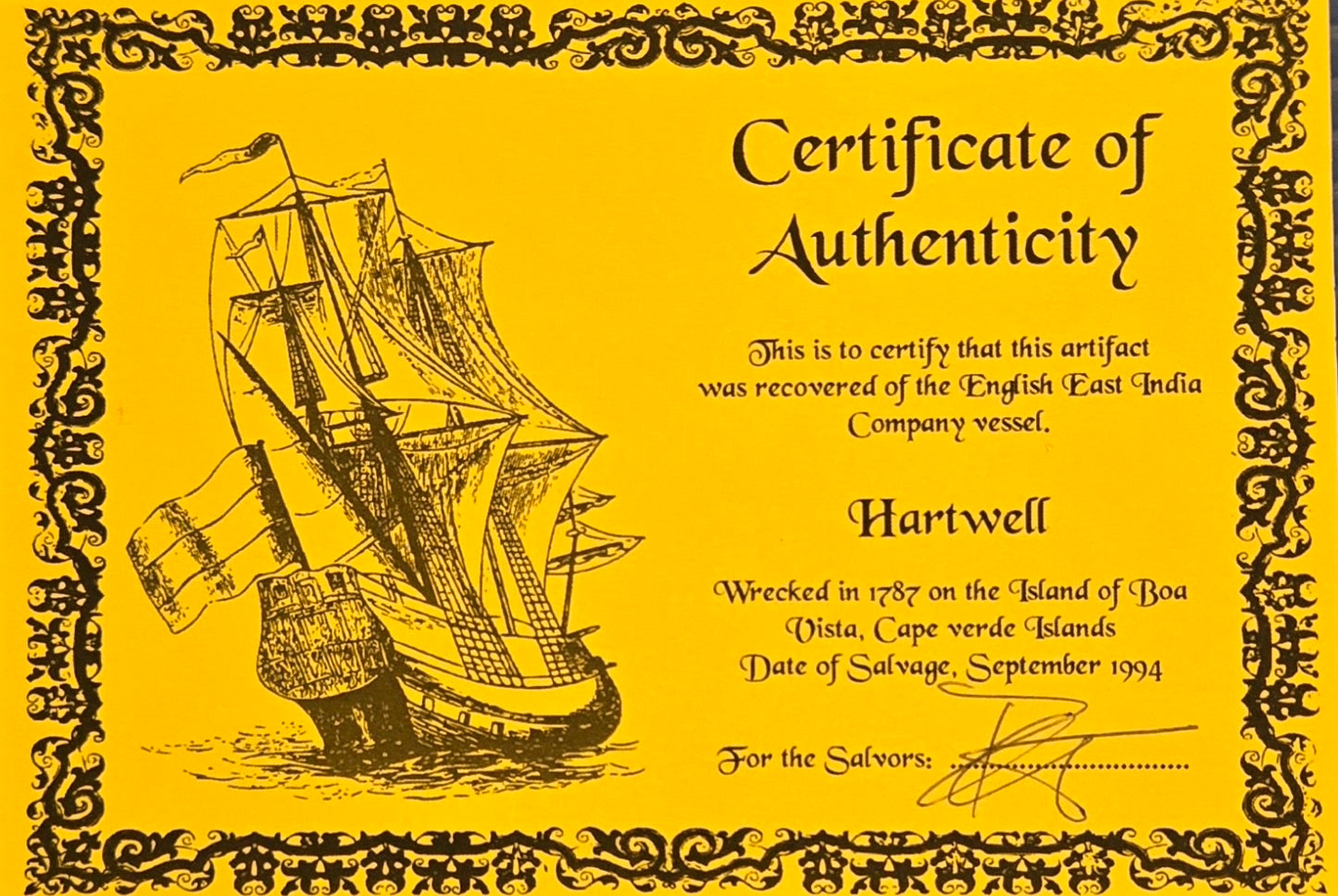 Hartwell Shipwreck 1769 1 Reale