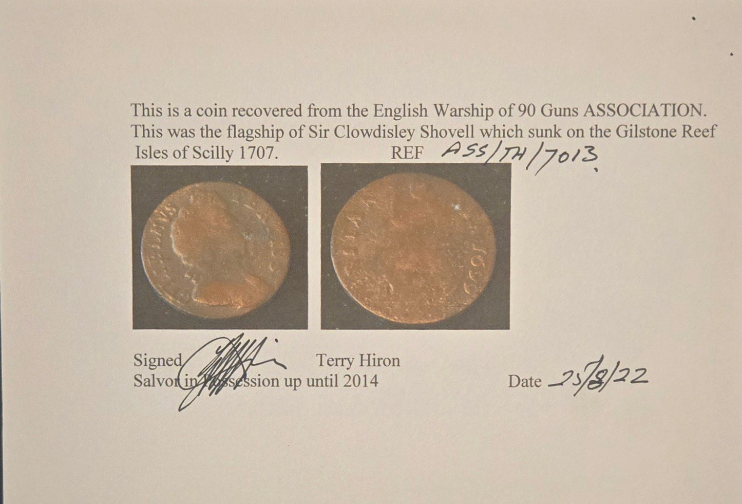 Association Shipwreck 1699 Farthing