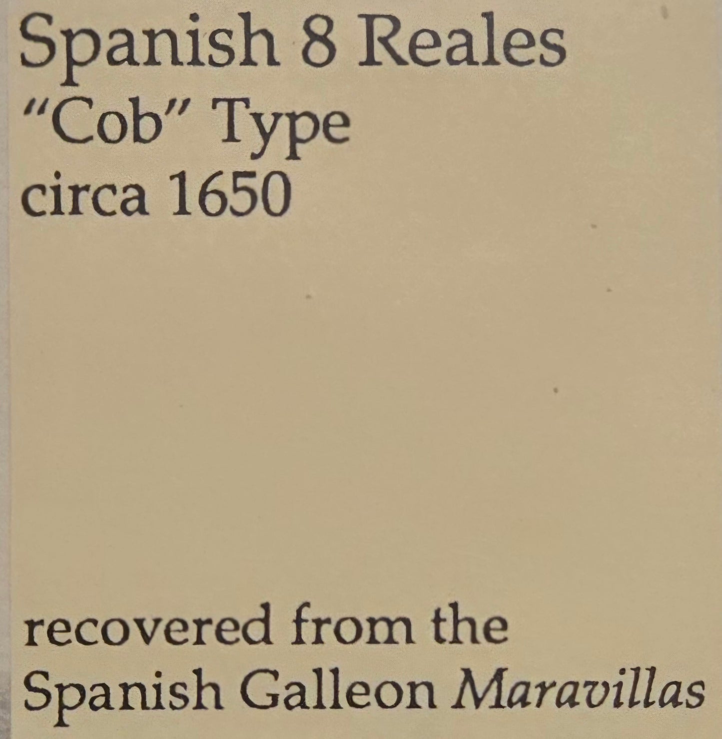 Maravillas Shipwreck 8 Reale cob