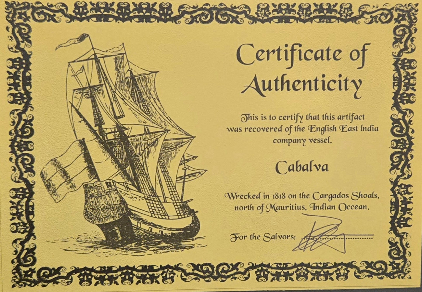 Cabalva Shipwreck 1805 8 Reale