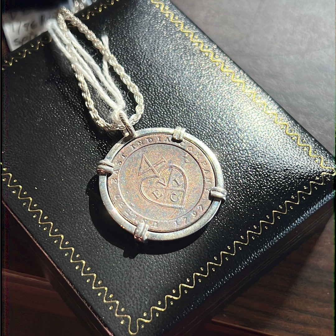 East India Company SILVER PENDANT with SILVER CHAIN 1/96 Rupee
