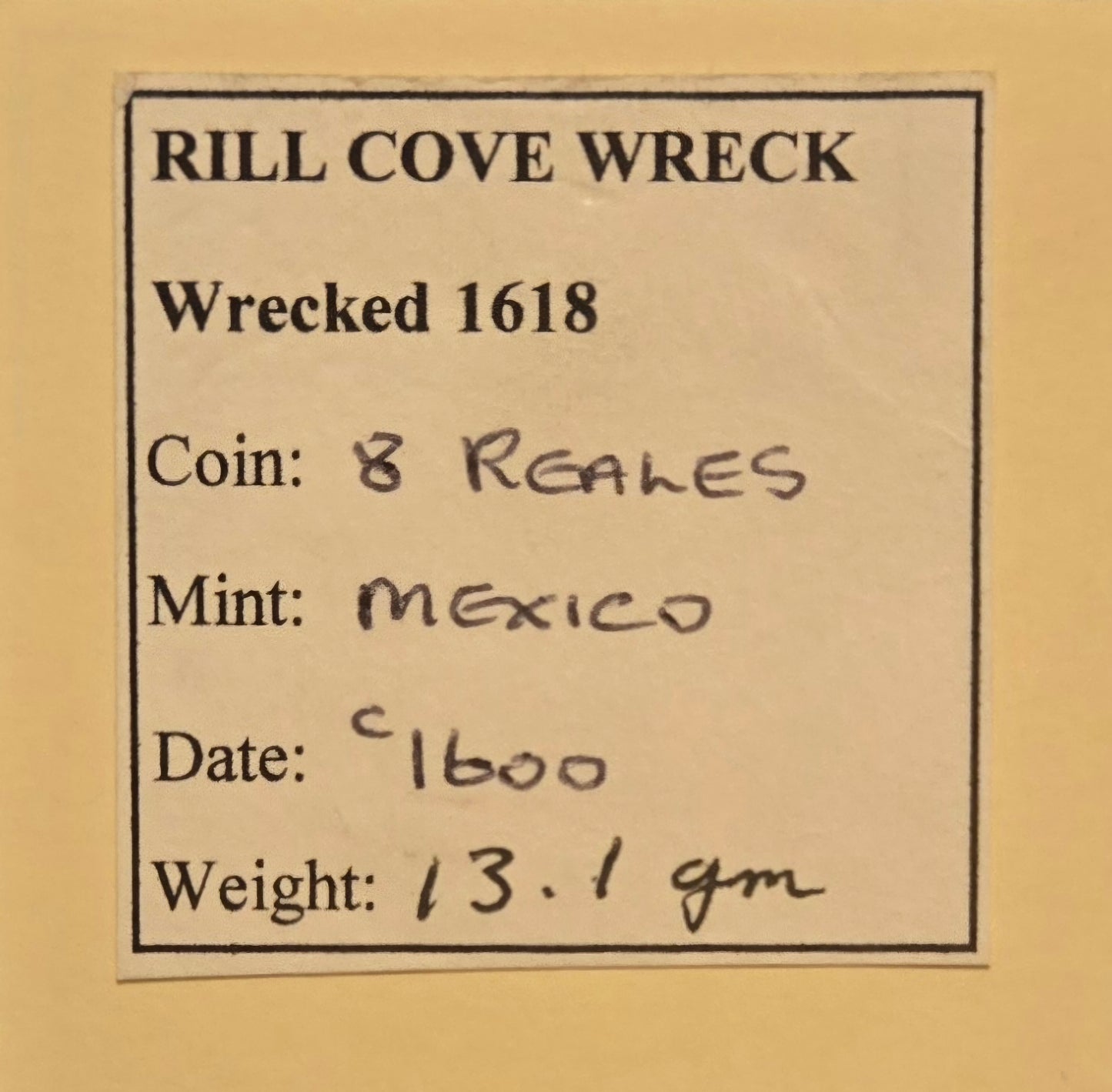 Rill Cove Wreck 8 Reale Cob