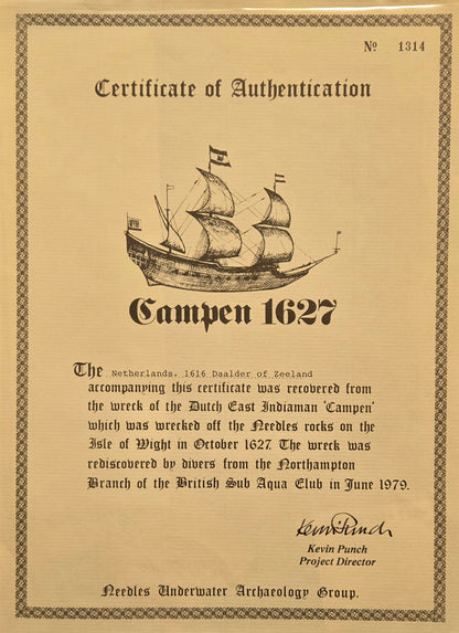 Campen Shipwreck, 1616 "Lion" Daalder