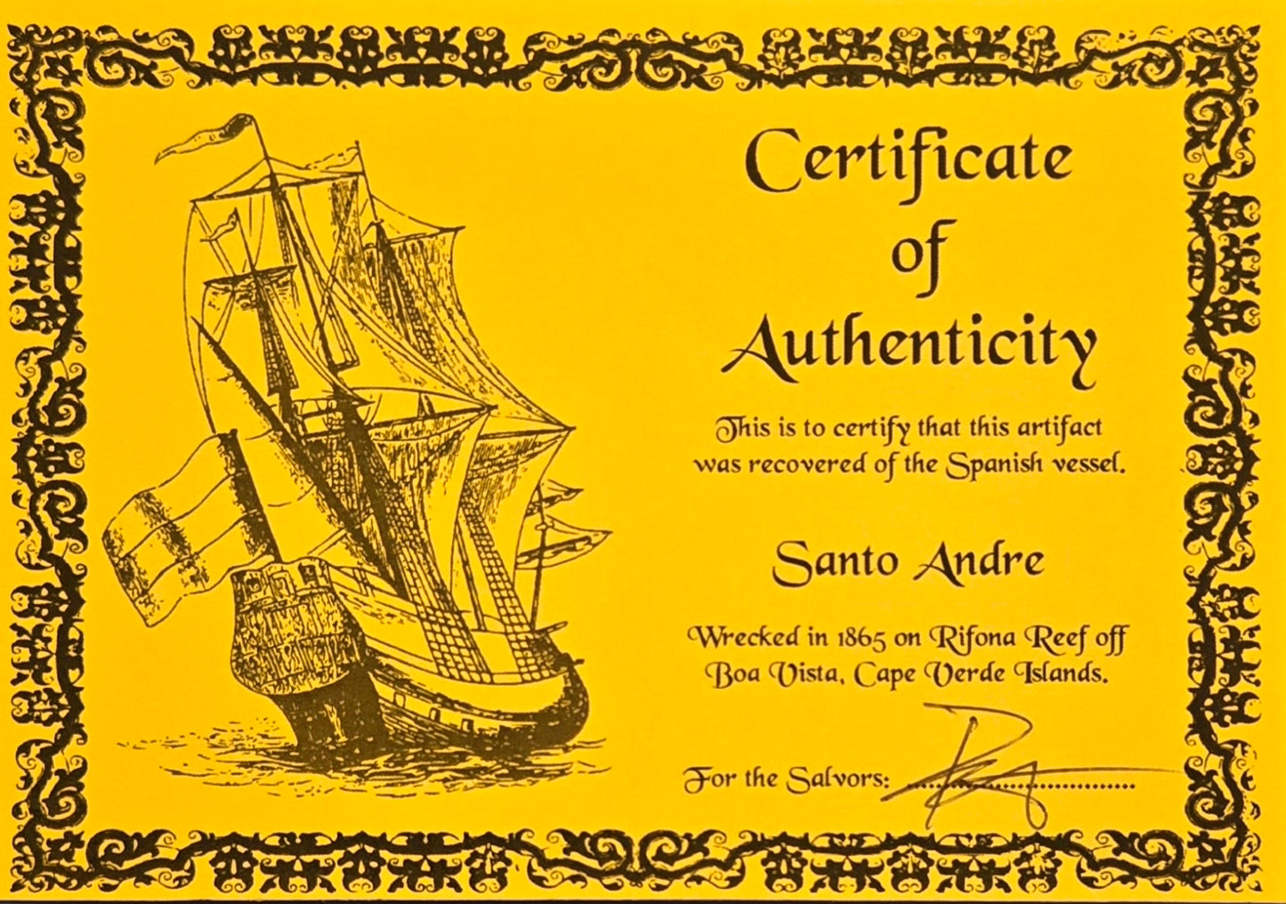Santo Andre Shipwreck 1821 10 Reale