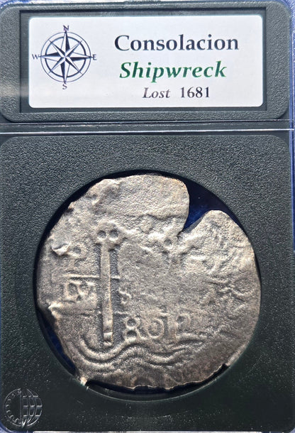 Consolacion Shipwreck 1680 V 8 Reale cob
