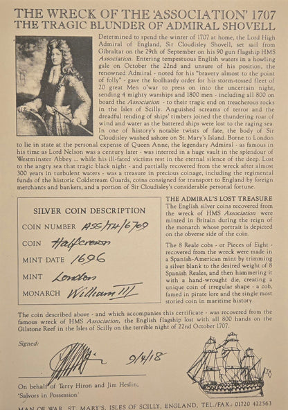 Association Shipwreck 1696 Half Crown
