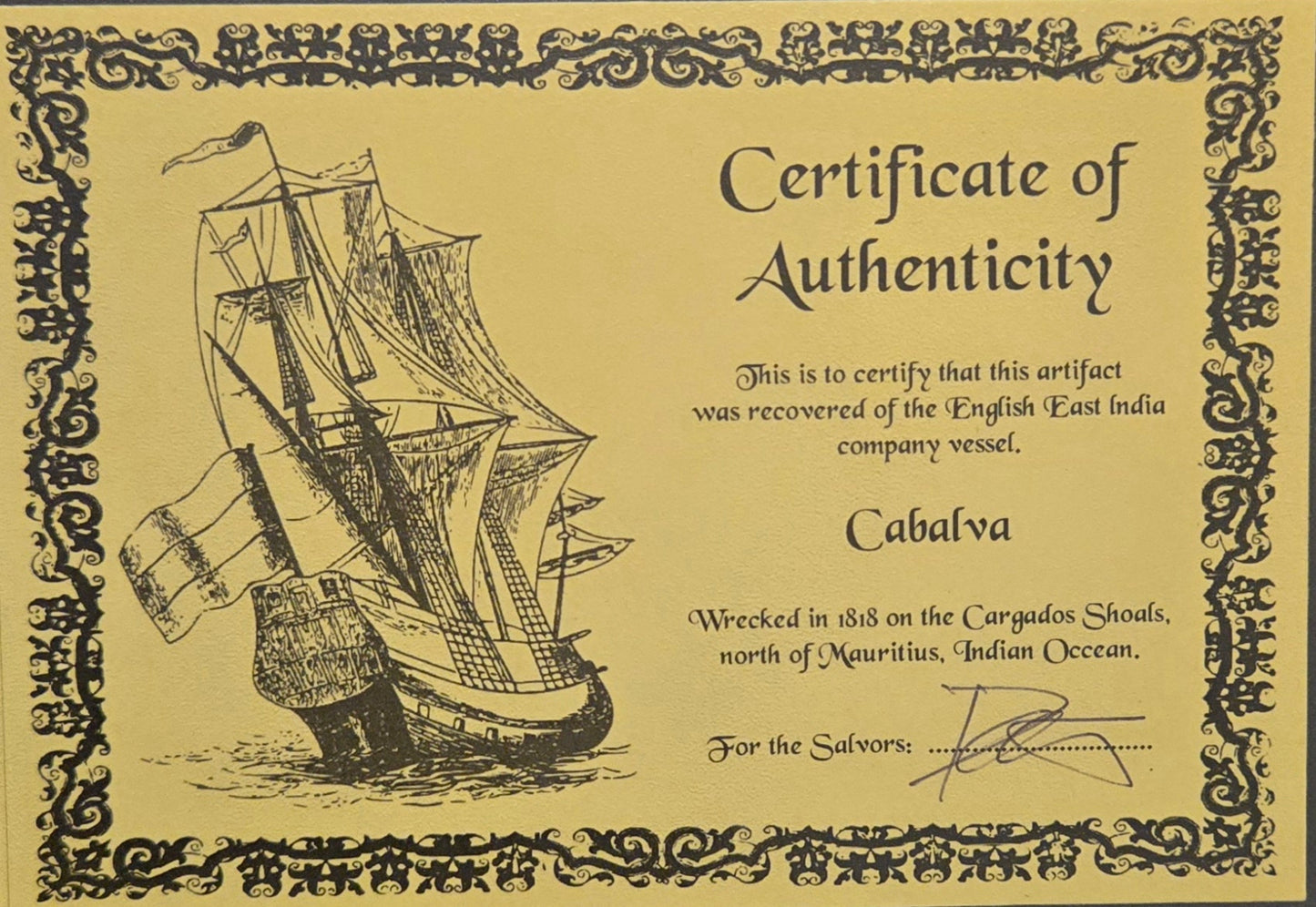 Cabalva Shipwreck 1804 8 Reale