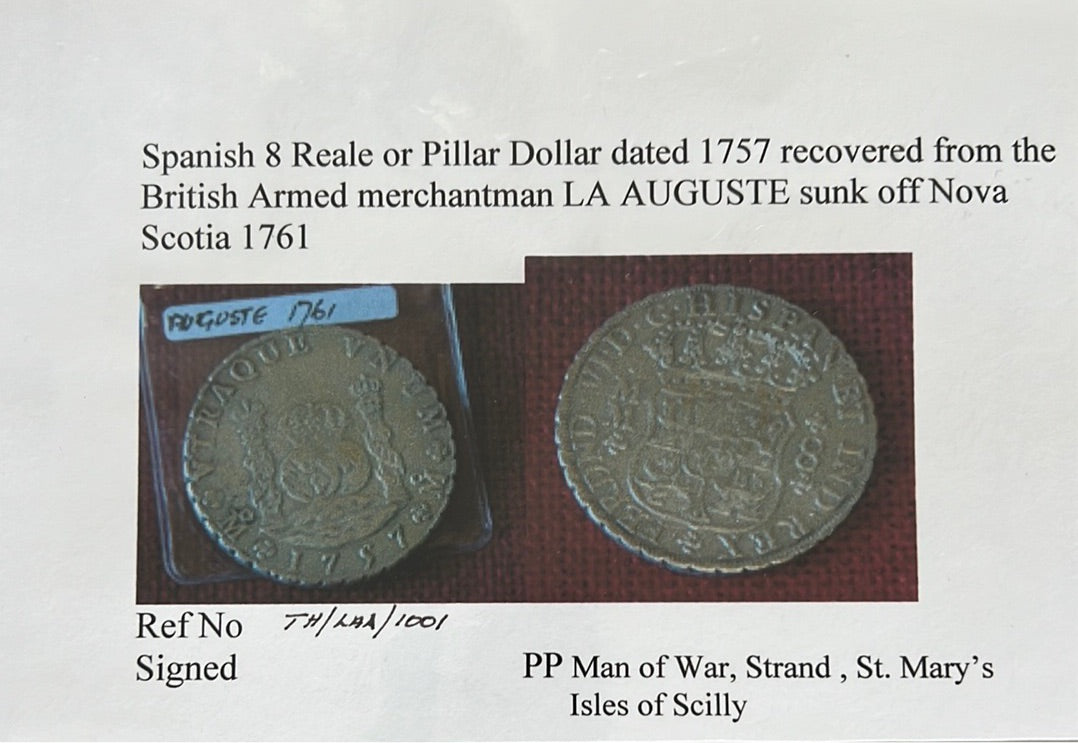 1757 Spanish 8 Reale or Pillar Dollar