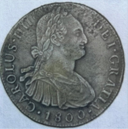 Lima, Peru, bust 8 reales, Charles IV, 1800IJ