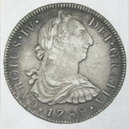 364- Mexico City, México, bust 8 reales, Charles IV transitional (bust of Charles III, ordinal IV), 1789F