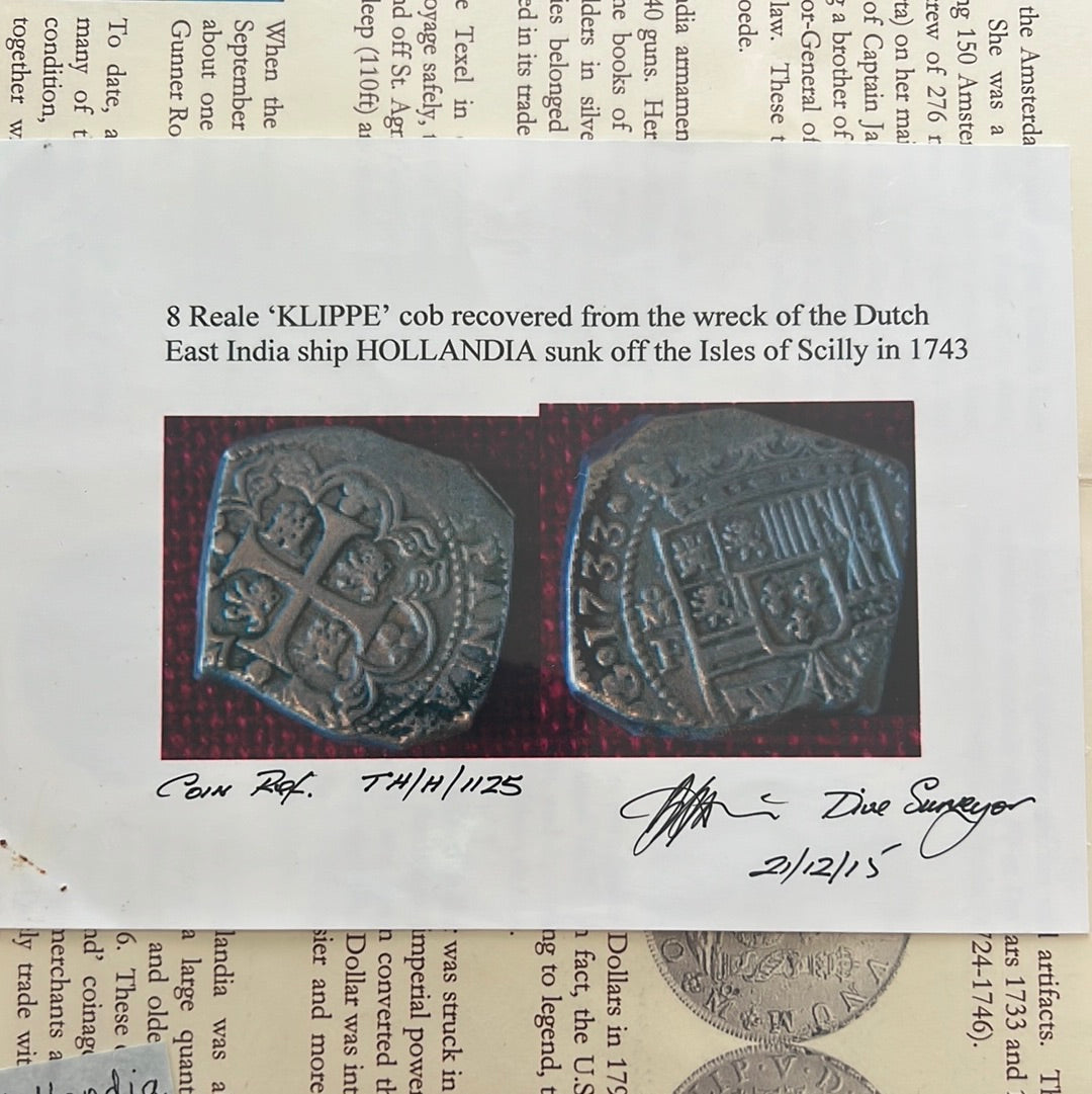 1733 Fine 8 Reale Klippe, México City Mint