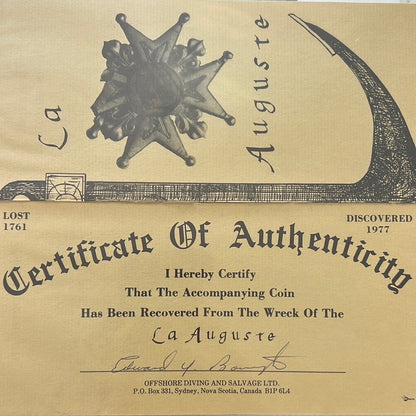 La Auguste Shipwreck 1727 ECU